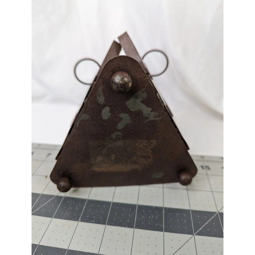 Glass‎ Metal Angel Candle Holder Primitive 7 Inch Tall
